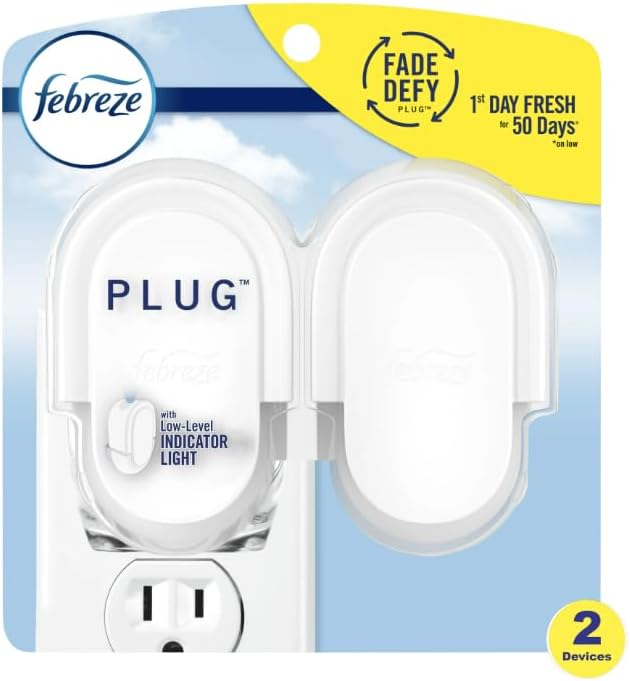 Feb-reze Plug in Air Freshener, Odor-Fighting Scented Oil Warmer Device, 2 Count, (1 pack) Total 2 count
