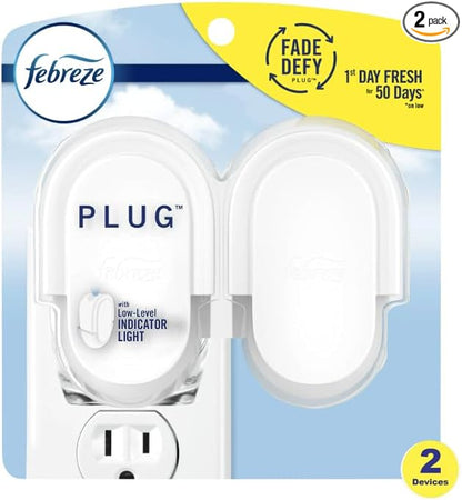 Feb-reze Plug in Air Freshener, Odor-Fighting Scented Oil Warmer Device, 2 Count, (1 pack) Total 2 count