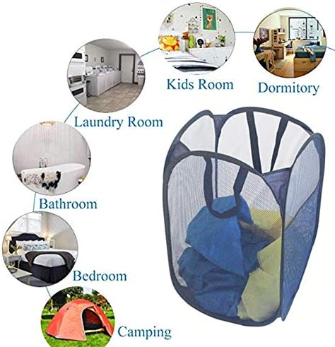 Durable Space Saving Laundry Basket Hanging Clothes Sorting Hampers With Reinforced Handles For College Dorm,Nursery,Office Rectangle