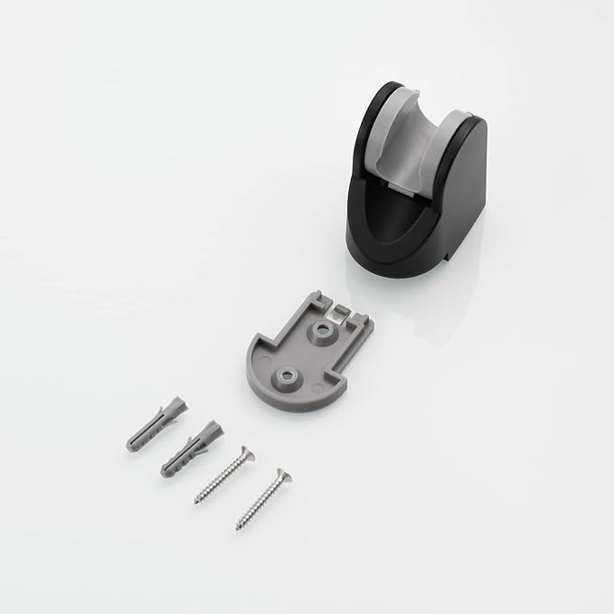 Tecmolog Black Shower Head Holder ABS Wall Mount Adjustable Angle Handheld Shower Bracket for Shower Head, ST01B