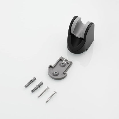 Tecmolog Black Shower Head Holder ABS Wall Mount Adjustable Angle Handheld Shower Bracket for Shower Head, ST01B
