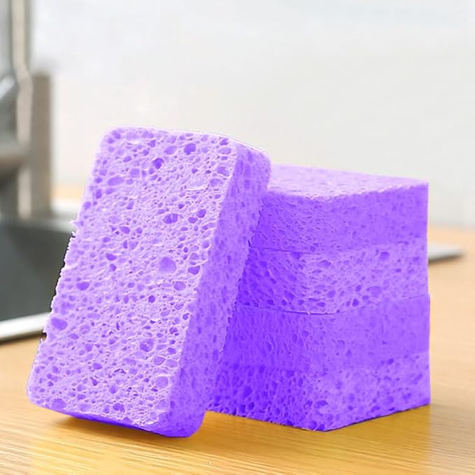 6 - Pack Non-Scratch Scrub Sponges - Sponges for Dishes and Washing Dishes, Cleaning Sponges for Kitchen Home Office, Magical 3D DIY Art and Craft Suppliers（Purple）