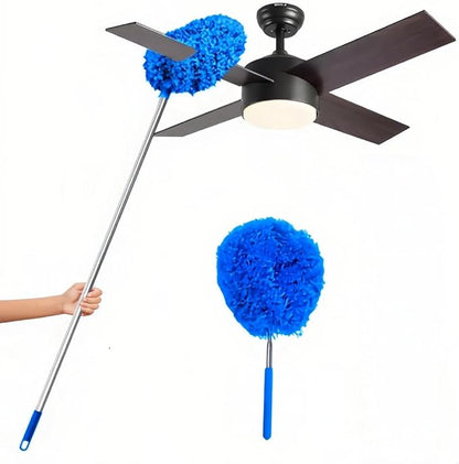 Fan Cleaner Duster (Single Pack) – Extendable Ceiling Fan Cleaner with Blue Microfiber Head, Duster with Extension Pole for Ceilings, Blinds & Corners, No Ladder Needed