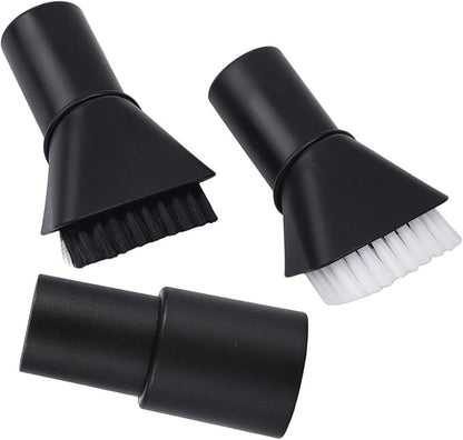 Round Vacuum Brush Set,Vacuum Dust Brush for Karcher WD2 WD3 WD4 WD5 Models, Dual Bristle Suction Brushes for Upholstery Carpet Dashboard Interior Cleaning with 32-35mm Adapter