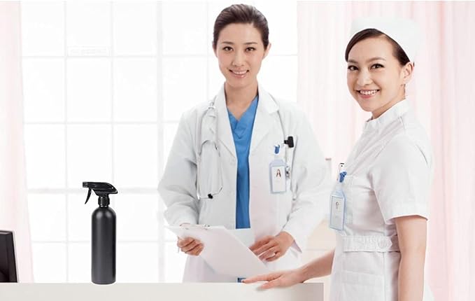 Plastic Spray Bottle for Hair Plant Mister, Cleaning, 500ml Black, Pack of 2, 17OZ