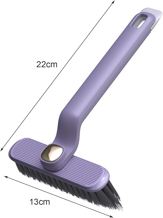 Tile Grout Brush Crevice Floor Scrub Brush Gap Cleaning Brush Swivel Handle Corner Cleaning Brush Versatile Groove Brush for Home Kitchen Bathroom Purple