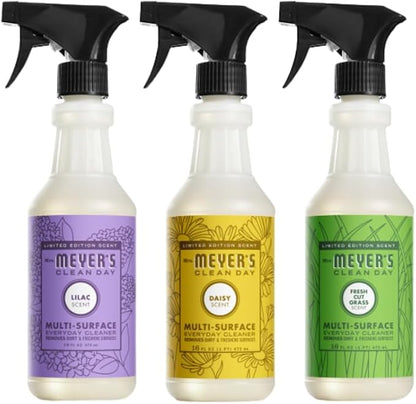 Mrs. MEYER'S CLEAN DAY Multi-Surface Cleaner 16 Fl Oz Each, 1 CT (Lilac + Daisy + Fresh Cut Grass) (Variety Pack)