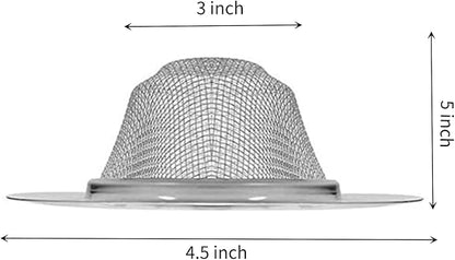 Kitchen Sink Drain Strainer Sink Stainless Steel Protectors for Kitchen Sink Stopper Dishwasher Safe Catcher Basket Cover Filter Trap Screen Large Wide Rim 11.5cm/4.5" Diameter (3in)