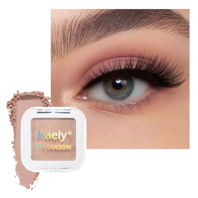 evpct Matte Nude Pink Single Eyeshadow Palette Makeup for Older Women, Dusty Pink Cream Eye shadow Palette Single for Older Women Matte, High Pigment Long Lasting Monochrome Eyeshadow, sombra de ojos