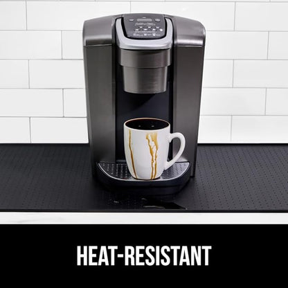 GORILLA GRIP Silicone Coffee Mat, 18x28, Espresso Machine Bar Accessories, Keep Kitchen Counters Clean, Stays in Place, Waterproof and Heat Resistant Dish Drying Mats, Home Decor Essentials, Black