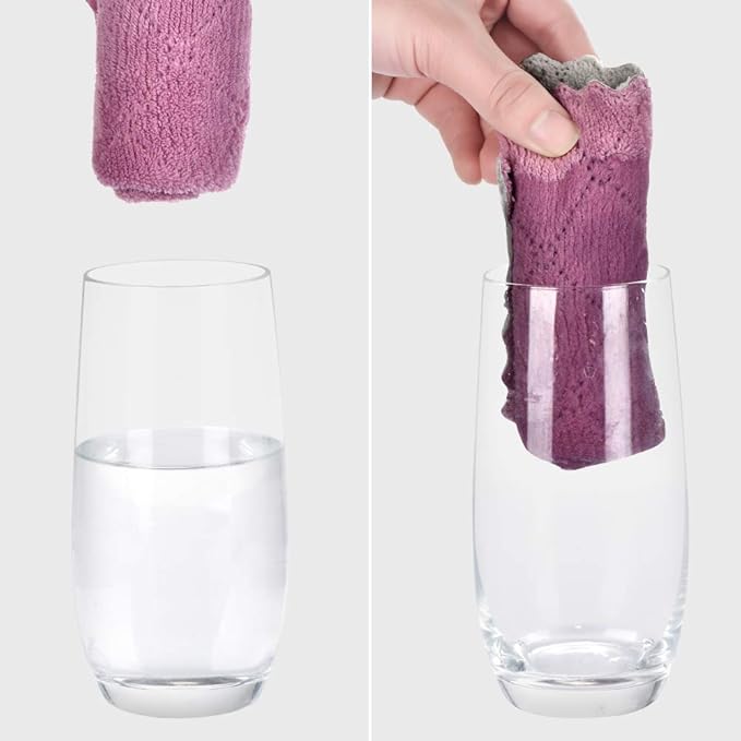 Reusable Cleaning Cloths 11PCS, Kitchen Towel Dish Towels, 10" x 6", Rags, Super Absorbent Microfiber Cleaning Towels for Furniture, Car, Tea, Bowl
