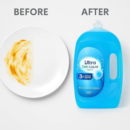 Ultra Strength Liquid Dish Soap, Original Scent, 75 fl oz – Grease-Fighting Concentrated Dishwashing Liquid for Sparkling Clean Dishes, Plates, Utensils