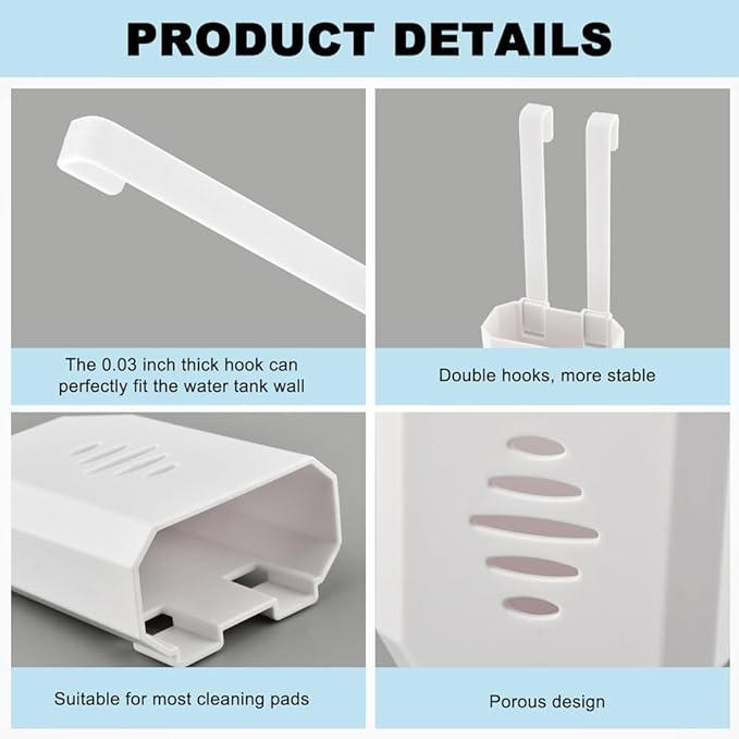 Toilet Tank Tablet Holder, 3.7 x 2.9 x 0.7 Inch Hanging Toilets Bowl Tablet Holder, Toilet Tank Bleach Tablets Bracket(SIZE:1 Pcs)