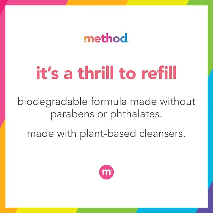 Method Gel Dish Soap, Refill, Clementine, Recylable Bottle, Biodegradable formula, 54 Fl Oz (Pack of 2)