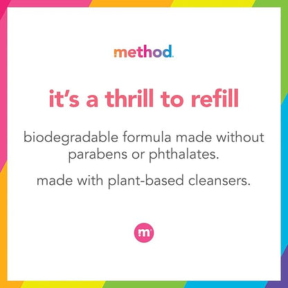 Method Gel Dish Soap, Refill, Clementine, Recylable Bottle, Biodegradable formula, 54 Fl Oz (Pack of 2)