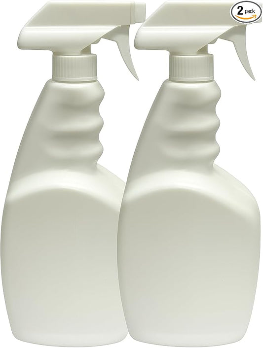 TRUE VALUE Plastic Spray Bottles, 32 Oz, All Purpose Refillable Bottles with Adjustable Nozzle for Cleaning, Hair, Pet Care, BBQ Pack of 2 (2)