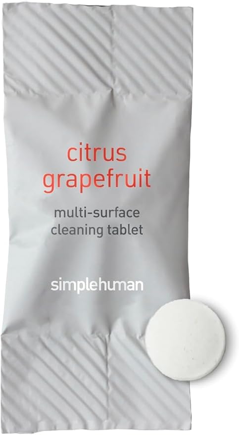simplehuman Multi-Surface Cleaning Tablets, Eco-Friendly, Safe Around Kids & Pets, Citrus Grapefruit Scent, 12 Pack Tablets (Makes 72 oz of Spray Cleaner)