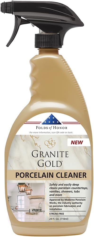 Granite Gold Porcelain Cleaner Spray for Porcelain Sinks, Bathtubs, Toilets, and Countertops, 24 Fl Oz (Pack of 1)