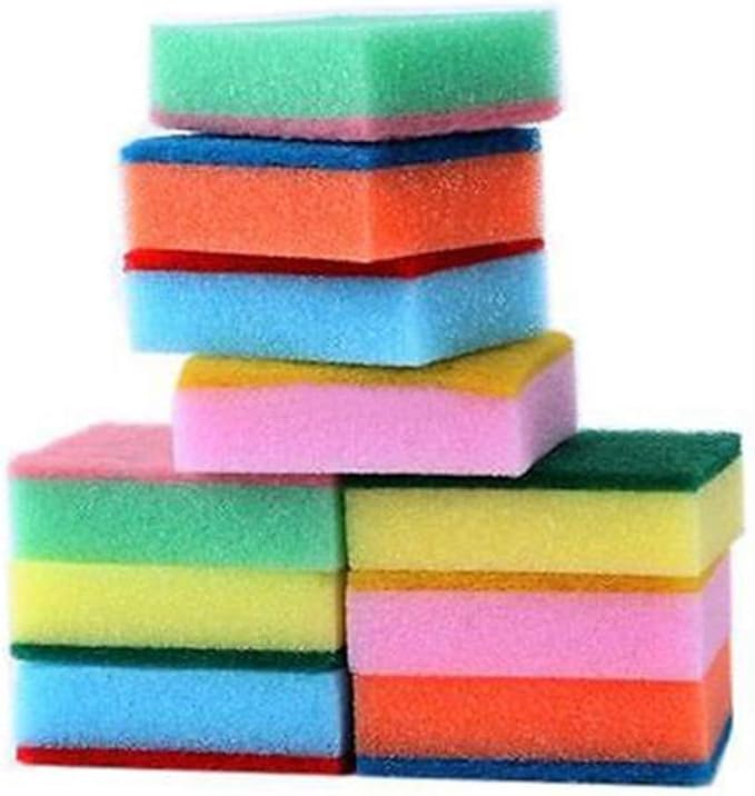 10 Pack Cleaning Sponges, Durable Heavy Duty Natural Dish Sponge,Dual Sided Cellulose Nonscratch Scrub Sponges for Household Scrubbing Cookware Washing Dishwashing Kitchen Bathroom
