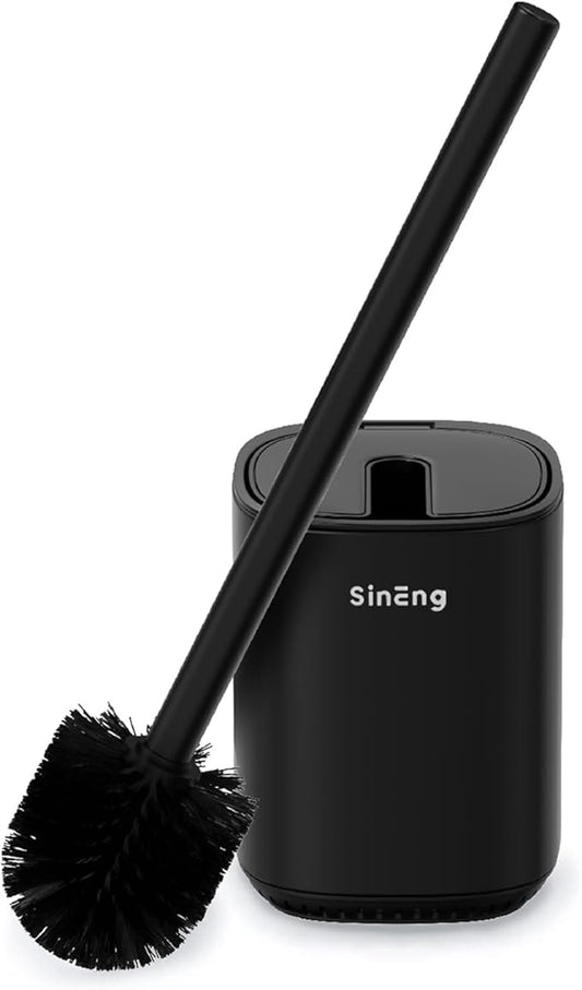 Toilet Brush and Holder Set Toilet Bowl Brush Stainless Steel Automatic Open lid Toilet Bowl Cleaner Brush with Durable Bristle Head Toilet Cleaning Brush for Bathroom