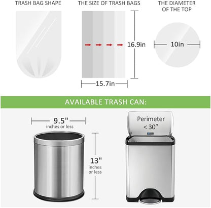 1.2 Gallon 80 Counts Strong Trash Bags Garbage Bags, Bathroom Trash Can Bin Liners, Small Plastic Bags for home office kitchen, fit 5-6 Liter, 0.8-1.6 and 1-1.5 Gal, Clear
