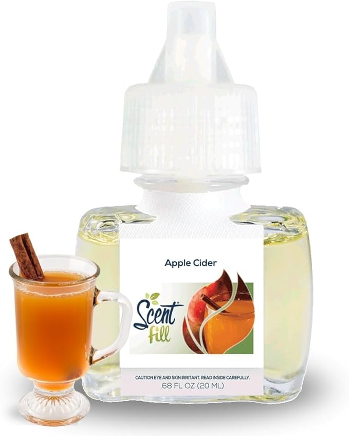 Scent Fill Apple Cider Plug in Air Freshener, Scented Oil Refills, 2 Refills + Diffuser