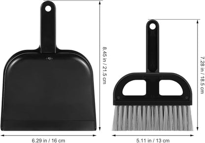 Keyboard Cleaning Brush and Mini Dustpan Set Compact 2-Piece Desktop Cleaning Tool for Laptops Keyboards Drawers and Small Spaces Black 8.46 X 6.29 Inches