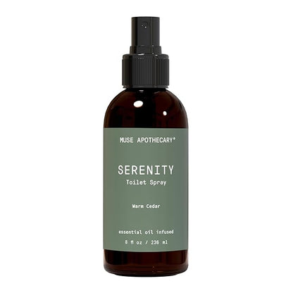Muse Apothecary Flush Ritual - Botanical Collection - Aromatic & Refreshing Toilet Spray, Use Before You Go, Infused with Natural Aromatherapy Essential Oils - 8 oz, Warm Cedar