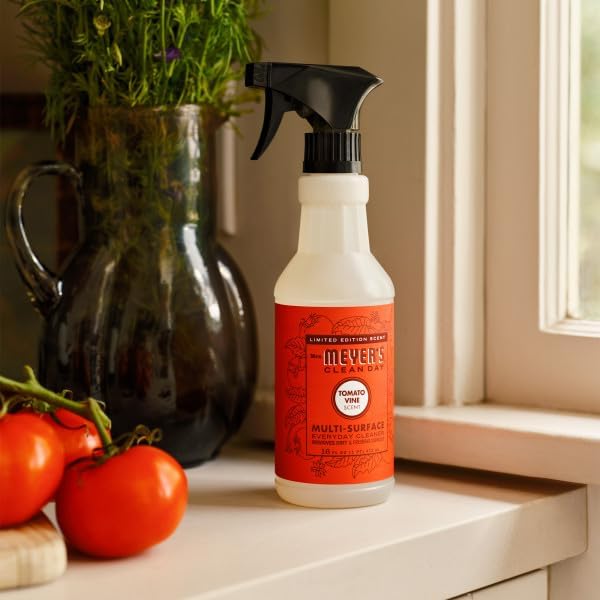 Mrs. MEYER'S CLEAN DAY Multi-Surface Everyday Cleaner, Tomato Vine Scent, 16 Fl Oz (Pack of 6)