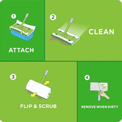 Sweeper Wet Mopping Pad Refills for Floor Mop Open Window Fresh Scent 12 Count - 4 Pack