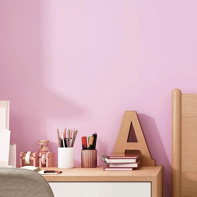 118"x17.7" Pink Peel and Stick Wallpaper Solid Color Contact Paper Self-Adhesive Removable Wallpaper for Wall Covering Cabinet Countertop Vinyl Roll