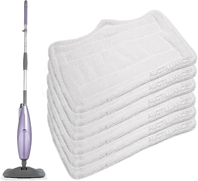 Clean Co. 6 Steam Pocket Mop Pads Compatible Replacement Pad for Shark Mops S3101W, S3250, S3250W, S3250CW, S3251N, S3101POD, SP100Q, S3251, SE200, S3251WC, FS3101, S3251_N2A, S3101CO