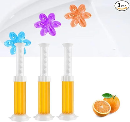 Toilet Gel Stamp, 3 Pack/36 Toilet Stamps,Toilet Bowl Stamp Gel, Toilet Gel Refills, Toilet Refresh Flower Scent Gel, Includes Dispenser and Gel, 3 Pack/set Last for a Month and a Half