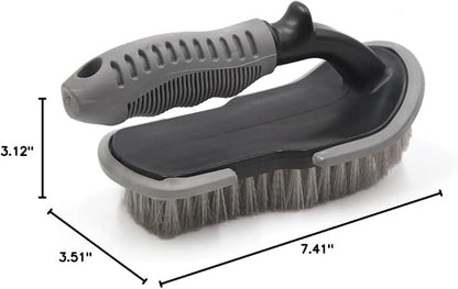 uxcell a17032400ux1049 1 Pack Plastic Handle Carpet Mat Chair Scrubbing Cleaning Brush for Home Car