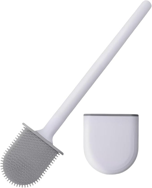 Silicone Toilet Brush,Toilet Bowl Brush,Toilet Brush and Holder Set,Rv Toilet Cleaner Brush Wall Mounted for Bathroom，RV Travel Trailers and Campers