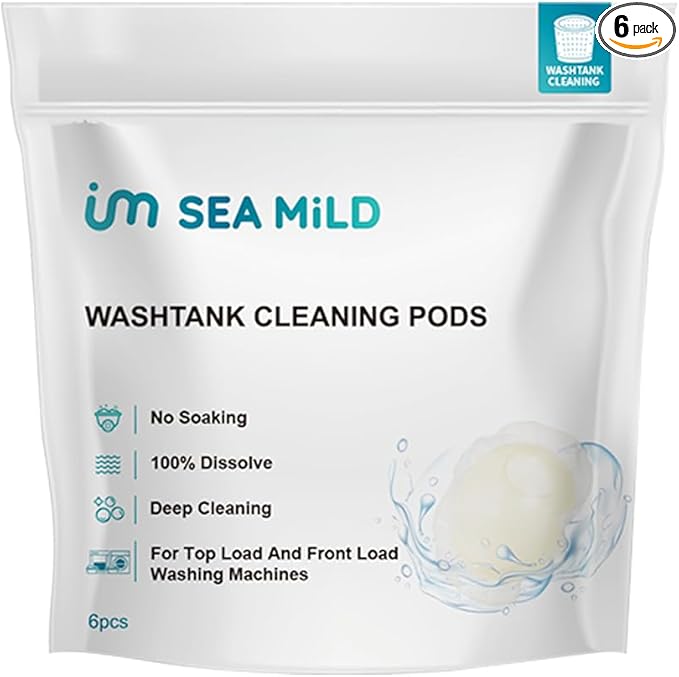 washing machine cleaner,washtank cleaning pods,washing machine cleaning tablets,washer cleaner,splash spotless,deodorizes,removes grime,compatible with he, top & front load,unscented,6 Count