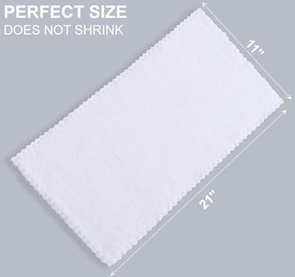 8 Pack Large Burp Cloths for Baby - 20" by 10" Ultra Absorbent Burping Cloth, Baby Washcloths, Newborn Towel - Milk Spit Up Rags - Burpy for Unisex, Boy, Girl - Burp Cloths Set(White)