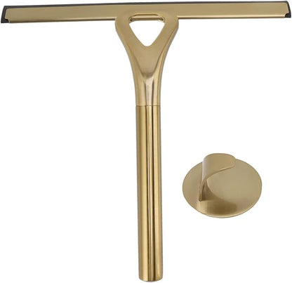 Stainless Steel Squeegee Tools, Window Glassware Household Bathroom Squeegees Mirror Artifact Glass Brush for Scratch Glass Cleaner Gold Tile Ceramic Shower Squeegees