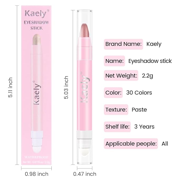 evpct 2Pcs Cream Eye Shadow Brightener Sticks Set for Eyes Waterproof, Rose & Rose Gold Shimmer Cream Eyeshadow Applicator Stick Long Lasting Pigmented Eye Makeup sombras en crema para ojos 27+37