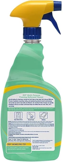 Zep Home Pro Foaming Miracle Grout Cleaner & Protectant + Multi-Purpose Foaming Bathroom Cleaner - R54206 32 Fl Oz and R53106 Fl Oz - Protect Grout and Cut Through Soap Scum and Hard Water Stains