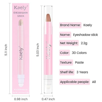 evpct 1Pcs Stone Matte Cream Eye Shadow Brightener Sticks for Eyes Waterproof Pigmented, Double Ended Cream Eyeshadow Stick Pencil Pen with Applicator, Eye Shadow Palette Highlighter Makeup 22