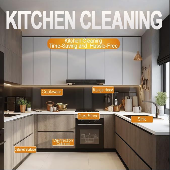 Kitchen Degreaser Spray, Heavy Duty Grease Cleaner for Stove, Oven, Range Hood & Countertops, Multi Surface All Purpose Cleaner for Cabinets, Backsplash & Appliances, Fresh Citrus Scent, 4oz