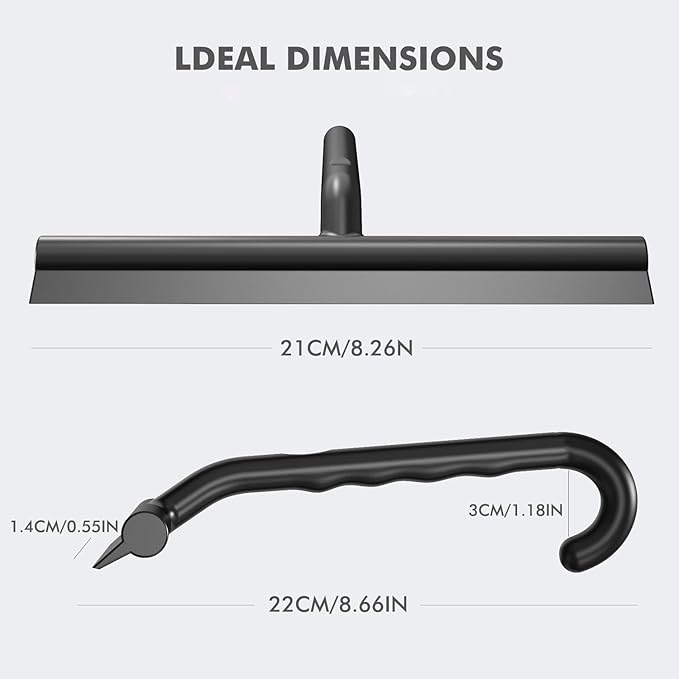 Shower Squeegee for Glass Doors, All-One-Piece Silicone with Built-in Hook Design for Easy Hanging, Streak-Free Bathroom Cleaner for Shower, Window Mirror Squeegee for Bathroom, Tile, Car