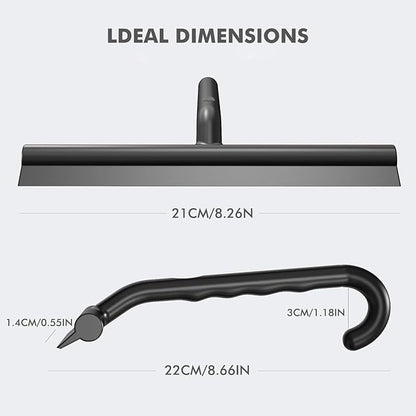 Shower Squeegee for Glass Doors, All-One-Piece Silicone with Built-in Hook Design for Easy Hanging, Streak-Free Bathroom Cleaner for Shower, Window Mirror Squeegee for Bathroom, Tile, Car