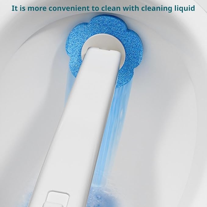 Disposable Toilet Brush,Toilet Cleaner Brush with 18 Replacement Heads & Holder,Automatic Lid Opening,for Cleaning & Hygienic Bathroom Toilets Shower Tiles Maintenance NewUpgrade (White)