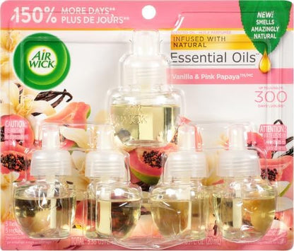 Air Wick Scented Oils 0+5 Vanilla & Pink Papaya,(Pack of 2)