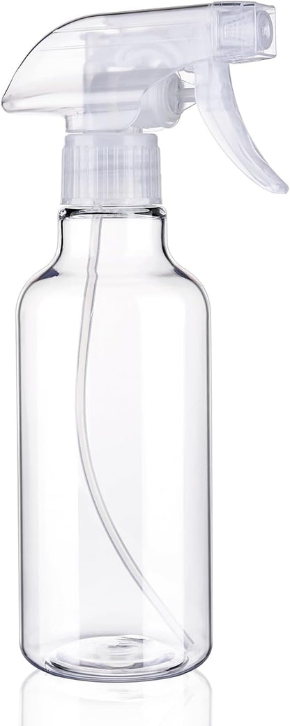 Spray Bottles 12oz Plastic Spray Bottle for Hair Mist/Stream Heavy Duty Empty Spray Bottles for Cleaning Solutions, Plants (12oz-Clear)
