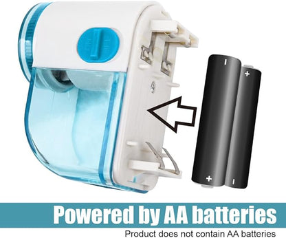 Fabric Shaver, Lint Remover for Clothes, Electric Lint Shaver with 3-Leaf Blades, Battery Operated, Remove Clothes Fuzz, Lint Balls, Pills, Light Blue and White