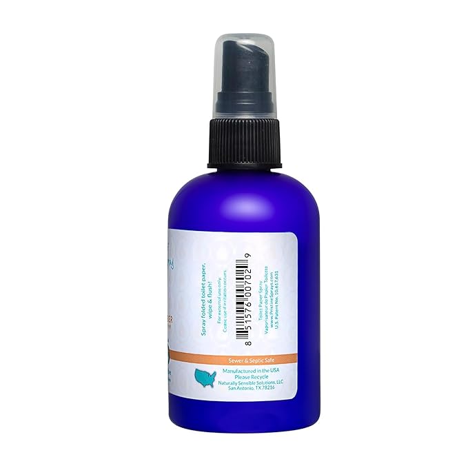 PRISTINE Toilet Paper Spray - As Seen on Shark Tank, More Natural Personal Cleansing Wipes & Flushable Wet Wipes Alternative, Spray Toilet Paper to Create Flushable Wipe, Coconut Amber, 4 fl oz