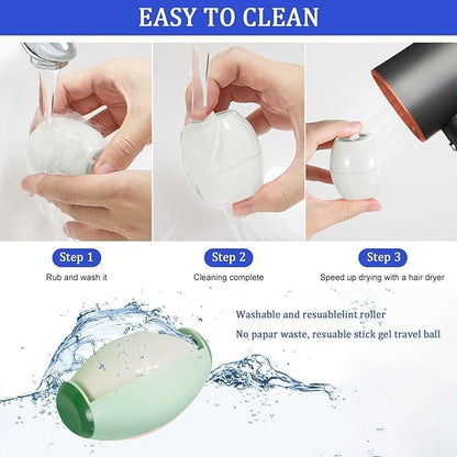 Reusable Lint Rollers for Pet Hair, Washable Sticky Roller for Clothes, Portable Home Travel Lint Roller, Super Sticky Lint Roller Ball for Plush Hair, Washable lint Roller,Dust, Clothes (Green)